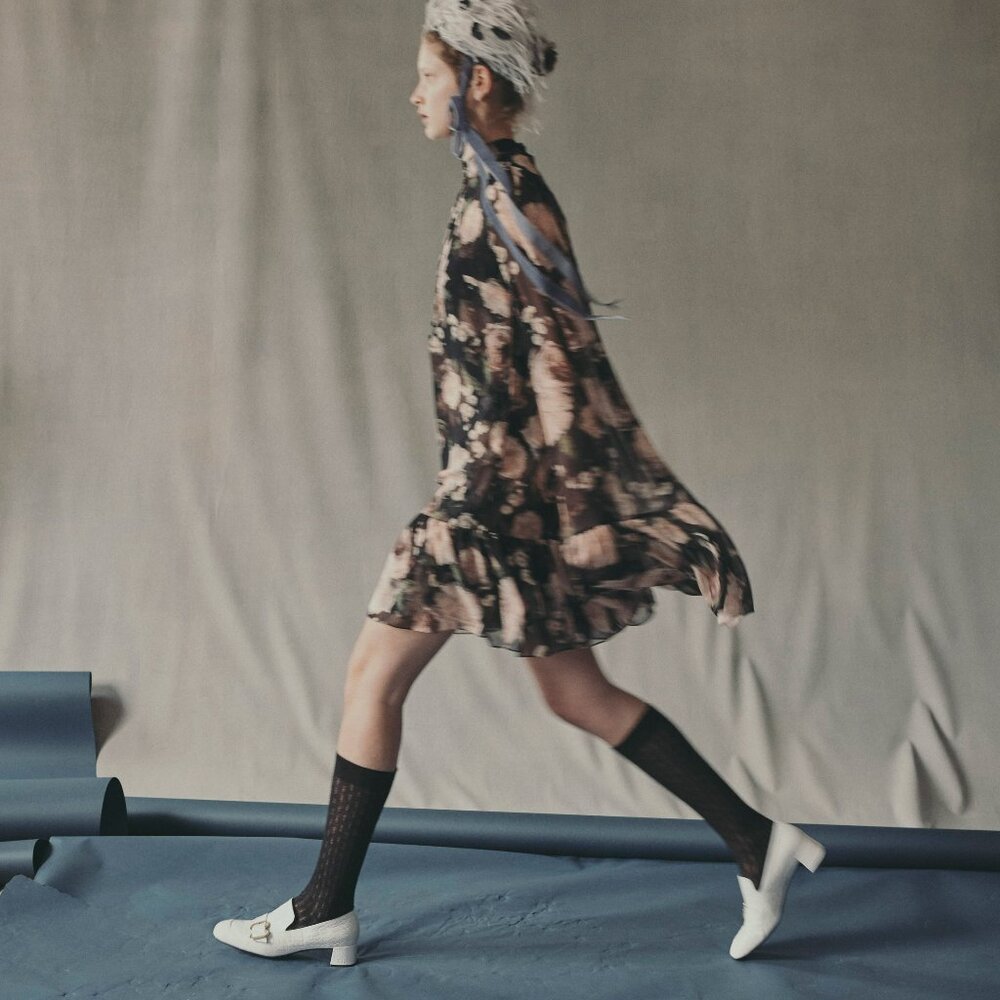 Erdem floral 100% silk cape mini dress 4